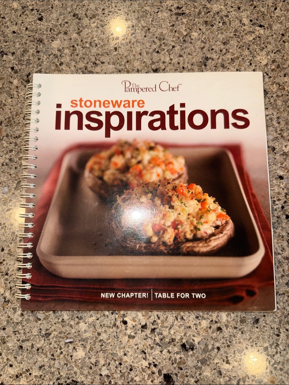 The Pampered Chef Stoneware Inspirations Cookbook - White Cover with Red Accents